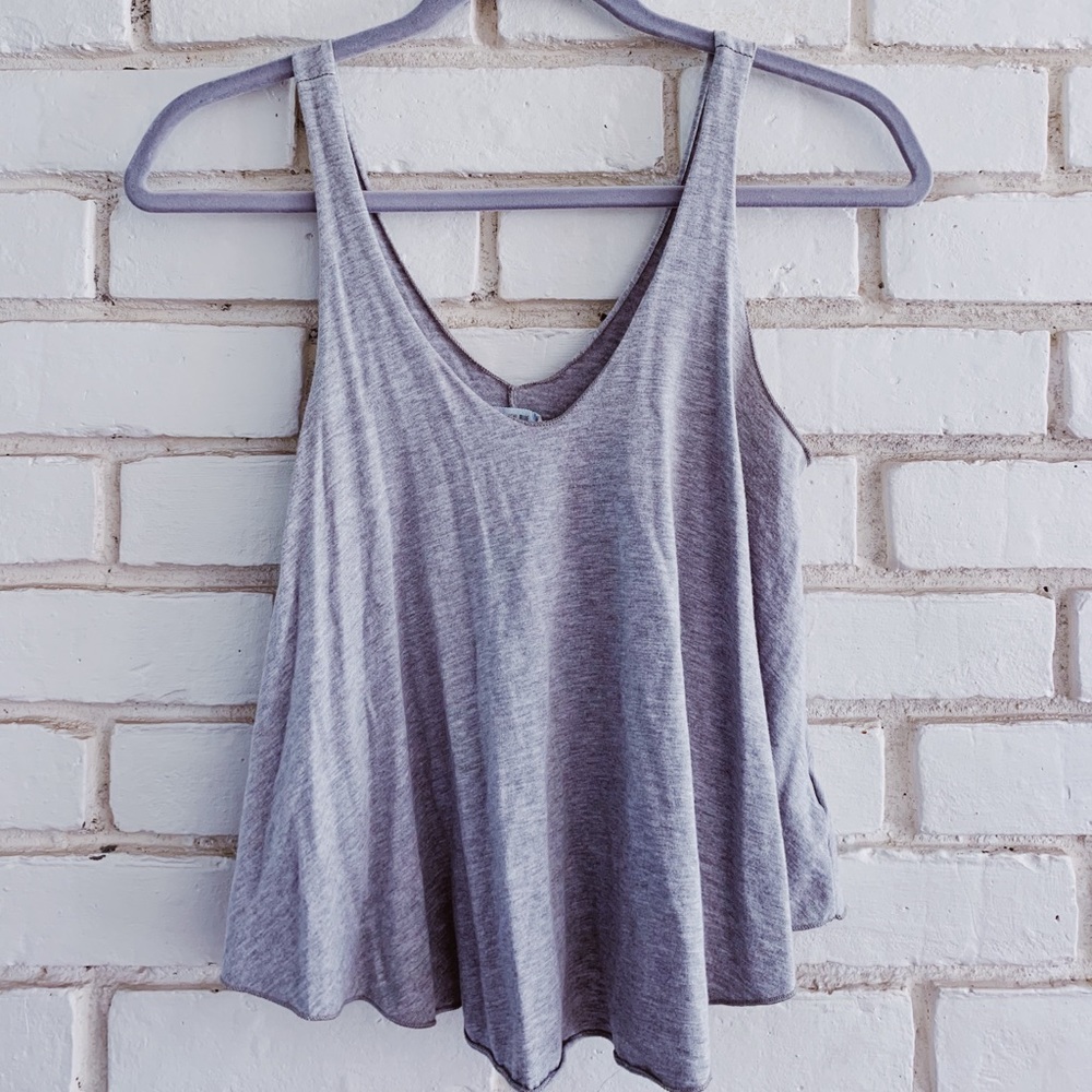 Light grey v neck tank top